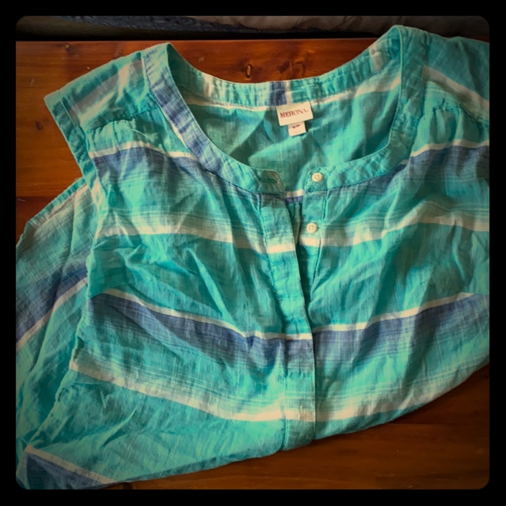 Merona brand blue striped cotton shirt